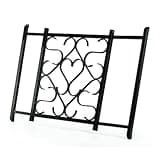 Camco Aluminum Deluxe Screen Door Grille Adjustable Up To 20 to 32 Inches Durable and Stylish Protection for Your Camper/RV, Black