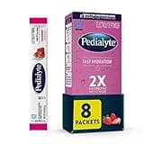 Pedialyte Fast Hydration Electrolyte Powder Packets, Strawberry, Hydration Drink, 8 Single-Serving Powder Packets