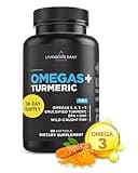 Livingood Daily Omega 3 6 9 Plus Turmeric Curcumin - Omega 3 Supplement (EPA & DHA) - Supports Heart Health - 60 Softgels