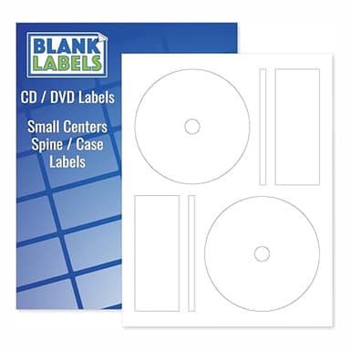 CD/DVD Label Full Face | Qty 200 Disc, 400 Spine | 100 Sheets Total | Permanent White Matte | Inkjet & Laser Compatible | Customizable Printable | Blank Label