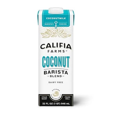 Califia Farms - Coconut Barista Blend Coconut Milk, 32 oz, Shelf Stable, Dairy Free, Plant Based, Vegan, Gluten Free, Non GMO, Creamer