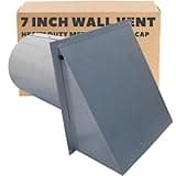 7 Inch Wall Vent Cap - Galvanized Steel with Damper & Screen - Heavy Duty Hooded Metal Caps for Exterior Side Wall Exhaust - Spring Loaded Backdraft Damper by Vent Works