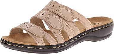 Clarks Women's Leisa Cacti Q Slide Sandal, Nude Leather, 9