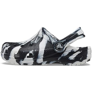 Crocs Classic Marbled Tie-Dye Clog (Little Kid/Big Kid) Black/White 4 Big Kid M