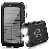 Solar-Charger-Power-Bank-49800mAh Portable Solar Phone Charger with LED Flashlight/15W Fast Charge USB C Waterproof External Backup Battery Pack for All Cell Phones & Electronic Devices