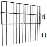 Getlay 10 Pack Animal Barrier Fences, 1.5" Gap No Digging Garden Fence Panels, Metals Black Deterrent Fence for Dogs Rabbits, Decorative Fence for Outdoor Landscape Patio Total 10 ft(L)×16 in(H)