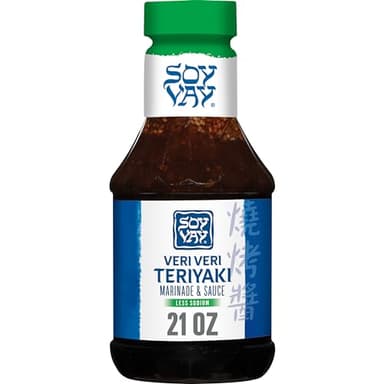 Soy Vay Veri Veri Teriyaki Less Sodium Marinade and Sauce, 21 Ounce Bottle (Package May Vary)