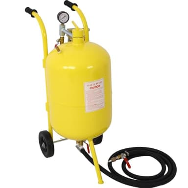 10Gal Pot Sandblaster, 125 Psi Pressure Washer Sand Blaster Gun Kit, Portable Media Blaster for Paint, Rust, Stain Removal, Walnut Blaster for Wood, Metal