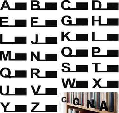 Chuangdi 26 Pcs Vinyl Record Divider A-Z CD Alphabet Dividers with Alphabetical Tab Vinyl Storage Divider Record Separator Holder Album File CD DVD Bookshelf Markers for for Records (Black)