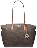 Michael Kors Marilyn Medium Top-Zip Tote Bag, Brown/Acorn