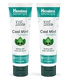 Himalaya Botanique Kids Toothpaste, Herbal, Cool Mint Flavor, Fights Plaque, Fluoride & SLS Free, Gentle, No Artificial Colors, Gluten & Cruelty Free, Vegan, Foaming, 4 Oz, 2 Pack
