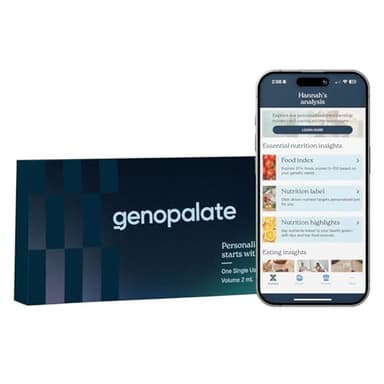 GenoPalate Nutrition DNA Test Kit | 100+ Optimal Foods & Tailored Diet | Genetic Health Report & Personalized Wellness | Macro & Micronutrient Recommendations | Stress & Eating Insights