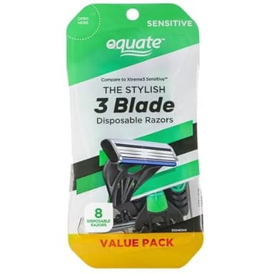 E~quate The Stylish 3 Blade Sensitive Disposable Razors Value Pack, 8 Count, pack 1