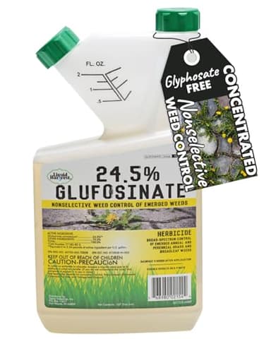 Liquid Harvest 24.5% Glufosinate Herbicide – 32 oz Concentrate (Makes 16 Gallons) – Non-Selective Weed Killer for Grass, Broadleaf Weeds & Woody Plants – Glyphosate-Free Weed Control
