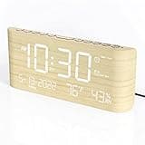 Mesqool Digital Alarm Clock for Bedrooms, with Temperature & Humidity, Weekday/Weekend Mode, Dual Alarm, 5 Levels Dimmer, 12/24H, Snooze, Battery Backup, Loud Alarm Clock for Heavy Sleeper