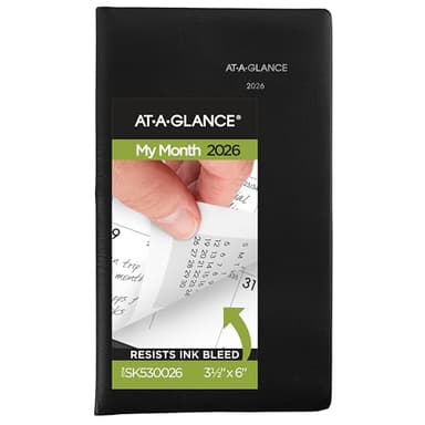 AT-A-GLANCE 2026 Planner, Monthly, 3-1/2" x 6", Pocket Size, DayMinder, Black (SK530026)