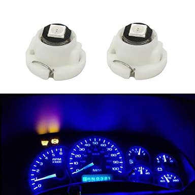WLJH 10x Blue T4.7/T5 Neo Wedge 3030SMD Chip 12mm Base Led Car Instrument Cluster Dashboard Gauge Bulb HVAC AC Heater Climate Controls Lamps Switch Indication Interior Light Replacement