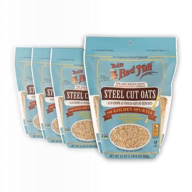 Bob's Red Mill Steel Cut Oats, 24oz (Pack of 4) - Non GMO, Whole Grain, Vegan, Kosher