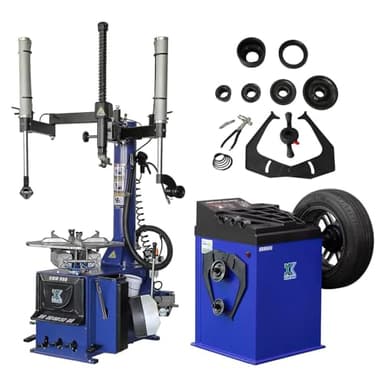 XK New Model 988 Tire Changer Tire Machine Wheel Changers Combo 690 Balancer Rim Clamp with 36 Month Part Replacements 110V