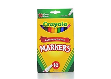 Crayola 58-7726 Classic Fine Line Markers Assorted Colors 10 Count, 2 Pack