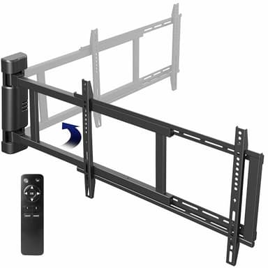 VIVO Steel Low Profile Electric TV Wall Mount for 32 to 75 inch LCD LED Plasma Screens, Motorized Swing TV Bracket with 90 Degree Swivel, MOUNT-E-WM075