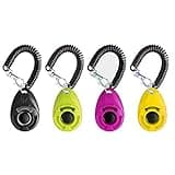 Dog Training Clicker with Wrist Strap - OYEFLY Durable Lightweight Easy to Use, Pet Training Clicker for Cats Puppy Birds Horses. Perfect for Behavioral Training 4-Pack (4colour)
