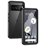 Lanhiem Pixel 8 Pro Case, IP68 Waterproof Dustproof Case with Built-in Screen Protector, Rugged Full Body Shockproof Protective Clear Cover for Google Pixel 8 Pro, Black