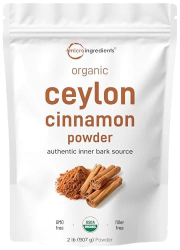 Micro Ingredients Organic Ceylon Cinnamon Powder, 2 lb Sri Lanka Source | True Cinnamon for Spice & Seasoning | Great for Baking, Cooking, & Drinks | Additive Free, Non-GMO