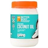 BetterBody Foods Organic Refined Coconut Oil, 15.5 Fl Oz, All Purpose Oil for Cooking, Baking, Hair and Skin Care