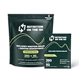 Nutrition On The Go Chocolate Whey Protein Powder with Creatine - 25g Protein, 5g Creatine - Single-Serve Packets for Travel, On-The-Go - Gluten-Free, No Added Sugar - (6-Pack)
