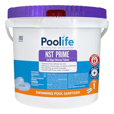Poolife NST Tablets for Pool Sanitation, Clear Water & Prevent CYA Buildup - Slow-Dissolving Calcium Hypochlorate - Pool Chlorine Tablets Work with NST Feeder, Floater & Skimmer - 4.5 lb