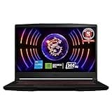 MSI Thin GF63 Gaming Laptop: Intel Core i5-12450H GeForce RTX 2050, 15.6" FHD, 144Hz, 8GB DDR4, 512GB NVMe SSD, Type-C USB 3.2 Gen 1, Cooler Boost 5, Win 11 Home: Black 12UCX-484US