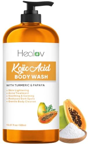 Ganskin Kojic Acid Soap for Hyperpigmentation – Skin Brightening Kojic Papaya Body Wash – Dark Spot Soap Reduces Acne, Scars, and Evens Tone – Turmeric Body Wash for Brighter Glowing Tone