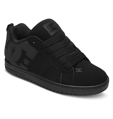 DC Men's Court Graffik Skate Shoe, Black/Black/Black, 10 D D US