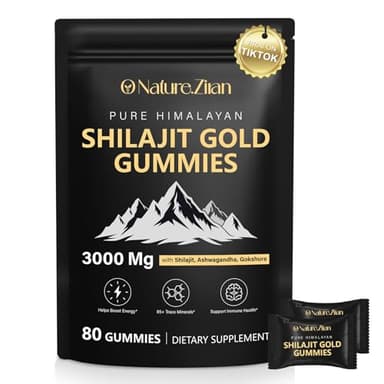 O NATURE . ZIRAN Shilajit Gummies for Men & Women - Shilajit Gold Gummies Rich in Ashwagandha, Gokshura with 85+ Minerals, Authentic Flavor, 100% Natural, 80 Gummies