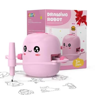 Drawing Robot for Kids, Interactive Educational Drawing Robot with Voice Interaction, Montessori Drawing Learning Toy with 150 Word Cards & 16 Color Pens, Christmas Birthday Present for Kids 5 6 7 8 9