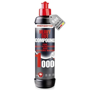 menzerna Heavy Cut Compound 1000" I Abrasive Polishing Compound for Deep Scratches, Sanding Marks, Swirls & Holograms I Buffing and Polishing Compound for Scratch Repair I Silicone Free I 8 fl oz.