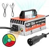 Golf Cart Charger 48 Volt Club Car 15AMP 48 Volt Golf Cart Battery Charger for Club Car Precedent & DS Models Fully Automatic Smart Charging with 16Ft Cable, for Lead-Acid Batteries