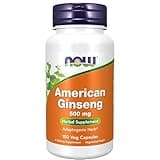 NOW Foods Supplements, American Ginseng (Panax quinquefolius) 500 mg, Herbal Supplement, 100 Veg Capsules
