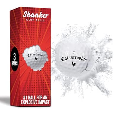 Shanker Golf Exploding Balls - Prank Balls That Explode on Impact - Funny Joke for Golfers (Sleeve of 3, Novelty)