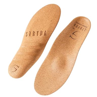 STRYDA Orthopedic Insoles - 100% Cork Soles to Promote Natural Foot Function - Barefoot Friendly Shoe Inserts for Feet, Knees & Back - 100% Natural, Vegan - M