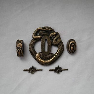 BOHIHYU Japanese Samurai Sword KOSHIRAE – TSUBA FUCHI KASHIRA MENUKI 68-100