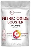 Nitric Oxide Booster 3,600mg Per Serving, 240 Bisected Tablets | Max Strength L-Arginine + L-Citrulline Amino Acid Complex | Supports Muscle, Energy, & Heart Health | Non-GMO, Gluten Free