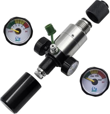 LBIYQARNEX HPA Adjustable Regulator Constant Pressure Valve 0 to 3000psi Output G1/2-14 for PCP Airsoft Paintball, Black