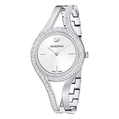 Swarovski Eternal Watch, White Crystal Sunray Dial with Silver-Tone Stainless Steel Case and Bracelet