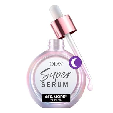 Olay Super Serum Night Repair, Fragrance-Free - Niacinamide, Peptide, Salicylic & Lactic Acid, Glycerin ​- 5-in-1 Skin Care Benefits - Hydrating, Evens Tone, Reduces Dark Spots, Anti-Aging, 1.7 Oz
