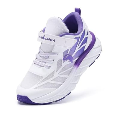 Boys Girls Kids Walking Shoes Arch Support: Comfortable Pain Relief Relief Orthopedic School Sneakers, Breathable Orthotic Thick Sole Plantar Fasciitis Outdoor Boys Shoes Purple White Little Kid 2.5