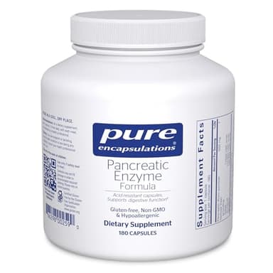 Pure Encapsulations Pancreatic Enzyme Formula - Digestive Enzymes for Digestion - Strengthens Gut Health* - Targeted Delivery Capsules - Gluten Free & Non-GMO - 180 Capsules