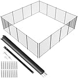 VEVOR Pool Fence, 4 x 48 FT Pool Fences for Inground Pools, Removable Pool Fencing, Easy DIY Installation Swimming Pool Fence, 340gms Teslin PVC Pool Fence Mesh Protects Kids and Pets