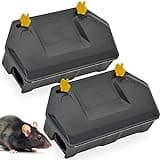 Rat Bait Station Outdoor Rodent Bait Station - Rat Trap Outdoor with Key Eliminates Rats Fast. Keeps Children and Pets Safe Indoor Outdoor 2 Pack (Bait not Included)